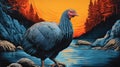 Colorful Turkey Near Water: A Bold And Vibrant Artwork