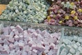 Colorful of Turkish delight in a store market