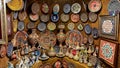 Colorful Turkish traditional ceramic handycrafts in a local pottery shop in Cappadocia Royalty Free Stock Photo
