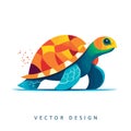 colorful turtle minimalist simple vector design AI generated