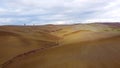 Colorful Tuscany - the typical view over the rural fields of the Acconia desert