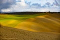 Colorful Tuscany - typical view over the rural fields and hills