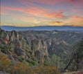 Colorful Twilight Skies over Pinnacles National Park Royalty Free Stock Photo