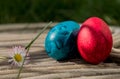 Colorful twin easter eggs Royalty Free Stock Photo