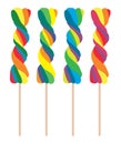 Colorful twisted lollipops, vector