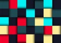Colorful twisted seamless background of equal squares.