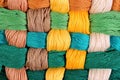 Colorful twisted skeins of floss as background texture Royalty Free Stock Photo