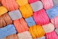 Colorful twisted skeins of floss as background texture Royalty Free Stock Photo