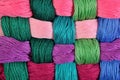 Colorful twisted skeins of floss as background texture Royalty Free Stock Photo