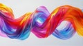 Colorful twisted wave in motion on a light background, smooth multicolor wave shapes, smooth curves. Generative AI