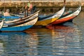 Colorful typical Boats in the fishing harbor, Portugal