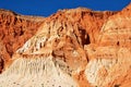 Great red white sandstone rock formation at the Falesia beach in Albufeira Royalty Free Stock Photo