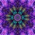 Colorful ultra violet and indigo mandala with Buddha-Face inside