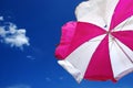 Colorful umbrella beach against beautiful blue sky. Royalty Free Stock Photo