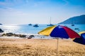 Colorful umbrella on the beach Royalty Free Stock Photo