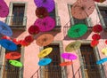 Colorful umbrella decoration on Mexico Chinatown