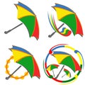 Colorful umbrella illustrations