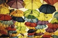 Colorful umbrella street decoration.