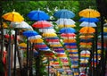 Colorful umbrella on a street turkey