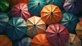 Colorful Umbrellas Background, Image Ai Generated