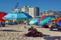 Colorful umbrellas on the beach in Fort Lauderdale Royalty Free Stock Photo