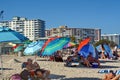 Colorful umbrellas on the beach in Fort Lauderdale Royalty Free Stock Photo