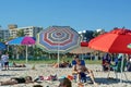 Colorful umbrellas on the beach in Fort Lauderdale Royalty Free Stock Photo