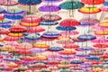 Colorful umbrellas on the ceiling Royalty Free Stock Photo