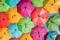 Colorful umbrellas on the street in Agueda, Aveiro - Portugal