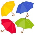 Colorful umbrellas set. Vector illustration Royalty Free Stock Photo