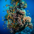 Colorful underwater reef with coral and sponges Royalty Free Stock Photo