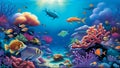 Colorful Underwater World, Made with Generative AI