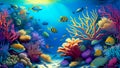 Colorful Underwater World, Made with Generative AI