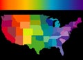 Colorful United States map