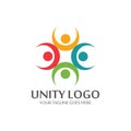 colorful unity concept logo icon vector template.