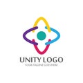 colorful unity concept logo icon vector template.