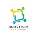 colorful unity concept logo icon vector template.