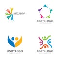 colorful unity concept logo icon vector template.