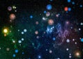 Abstract colorful universe, Nebula night starry sky, Multicolor outer space, Galactic texture background