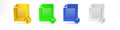 Colorful Unknown document icon isolated on white background. File with Question mark. Hold report, service and global