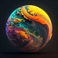 Colorful unknown planet, Generative AI