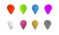 Colorful Unknown route point icon isolated on white background. Navigation, pointer, location, map, gps, direction