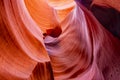 Colorful unsurpassed art of natural landscapes in Lower Antelope Canyon in Page Arizona with bright sandstones stacked in layered