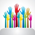 Colorful up hand, concept of democracy Royalty Free Stock Photo