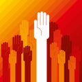 Colorful up hand concept of democracy Royalty Free Stock Photo