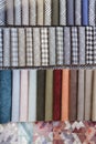Colorful upholstery samples in the shop Royalty Free Stock Photo