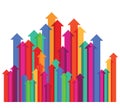 Colorful upward arrows Royalty Free Stock Photo