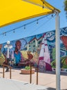 Colorful urban mural artwork
