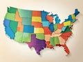 Colorful USA Regional Map A Vibrant Visual Guide for Educators Students and Geography Enthusiasts with Ample Space for Royalty Free Stock Photo