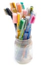 Colorful Used Toothbrushes Royalty Free Stock Photo